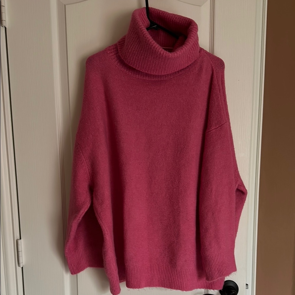 NWOT Topshop Hot Pink Turtleneck Sweater – US 6 / UK 10
